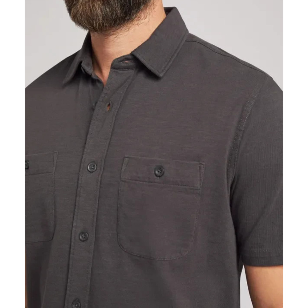 Faherty Short-Sleeve Sunwashed Knit Shirt Pocket Polo Button Front Cotton Medium - Picture 5 of 15